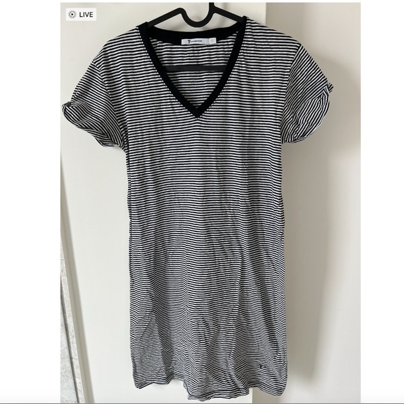 T by Alexander Wang Striped Mini Dress - Picture 1 of 4